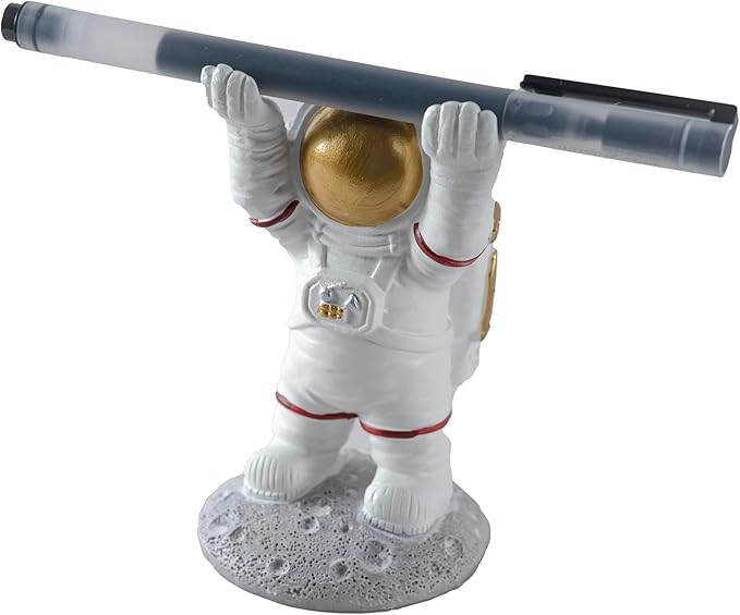 BUTILIVEEN Astronaut Pen Pencil Holder Stand for Desk, Resin Pen Display Stand Pencil Display Holder for Home Office Gifts, Standing Astronaut Pen Holder