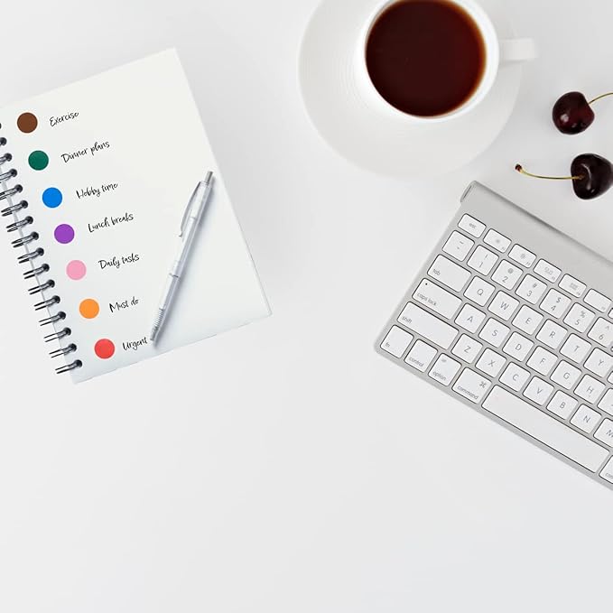 Green 3/4" Inch Transparent Color Coding Labels, 500 Total Adhesive Stickers On A Roll, Ideal for Planners, Journals, Mailing Seals and Crafting Ideas