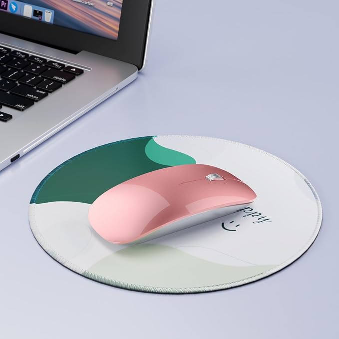 Uiosmuph G11 Wireless Mouse, USB C Rechargeable Computer Mouse, Slim Silent Mice 2.4GHz Optical with USB Nano Receiver and Type C Receiver for Laptop/Mac/PC - Rose Gold