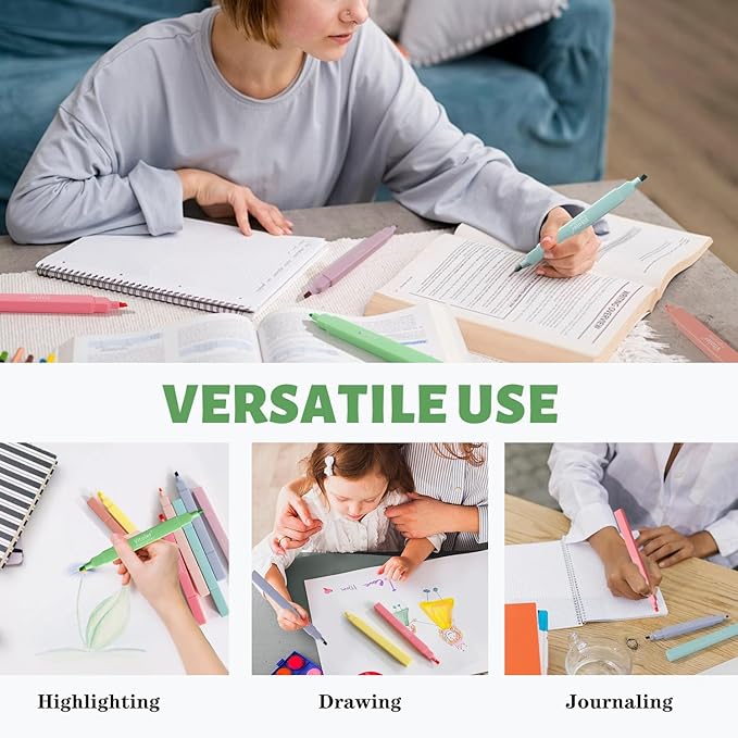 Vitoler Bible Highlighters,8 Pack Pastel Colors Highlighters Set for Book,Double Sided Highlighter for Journaling Supplies and School Accessories