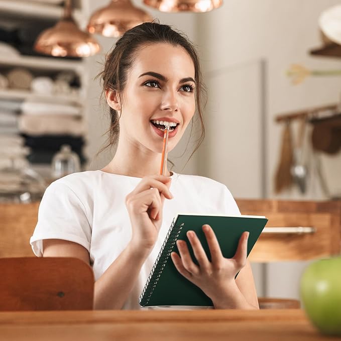 Yahenda Spiral Notebook Bulk A5 Journal Lined 8.3'' x 5.5'' Writing Composition Paper Small Notepad Subject Notebook for Students Office Business Back to School Supplies(Deep Green,54 Pcs)