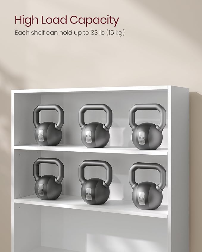 VASAGLE Custos Collection - Bookshelf, 3-Tier Bookcase, Book Shelf, Open Storage Shelf, 9.4 x 31.5 x 32 Inches, for Living Room, Home Office, Dinning Room, Cloud White ULBC173T14