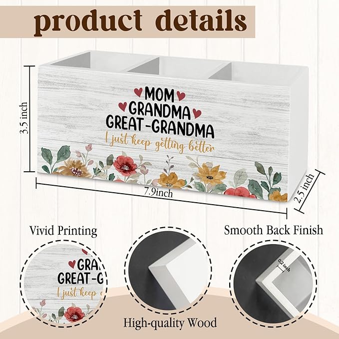 Great Grandma Gifts Pen Pencil Holder Organizer for Desk Accessories, Mom Grandma Great-Grandma Kitchen Utensil Holder for Countertop, GG Gifts