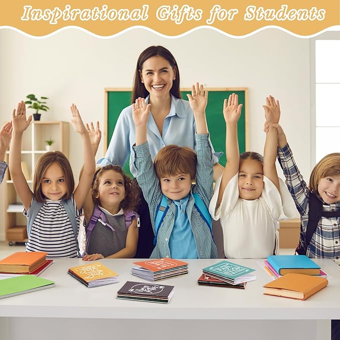 Fulmoon 50 Pcs Mini Motivational Notebooks Bulk for Employees Inspirational Small Pocket Notepads Mini Journal Team Gifts for Employee Appreciation Office Use (Multicolor)