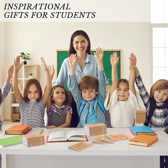 Fulmoon 30 Pcs Mini Motivational Notebooks Bulk Christmas Gifts for Employees Inspirational Small Pocket Notepads Mini Journal Team Gifts for Employee Appreciation Office Use (Brown)