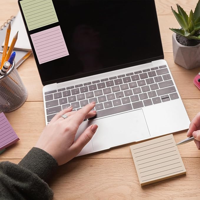 Yinder 24 Pcs Inspirational Sticky Notes Christmas Stocking Stuffers Motivational Sticky Notes Pad Employee Appreciation Gift Bulk for Teacher Nurse Coworker Office 3 x 3'' (No Words,Morandi)