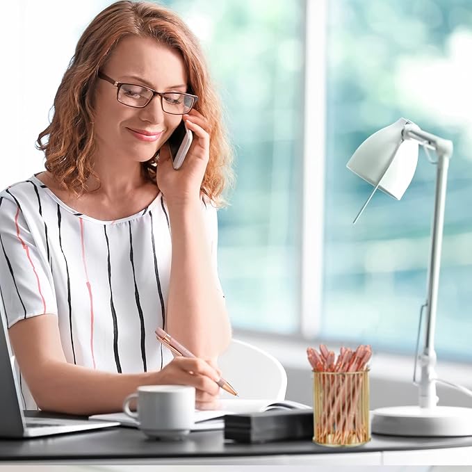 Zonon 12 Pcs Inspirational Pens Bulk Funny Ballpoint Pen with Stylus Tip Motivational Gifts for Christmas Teacher Coworkers Nurse School Office Supplies(Rose Gold,Boss Lady)