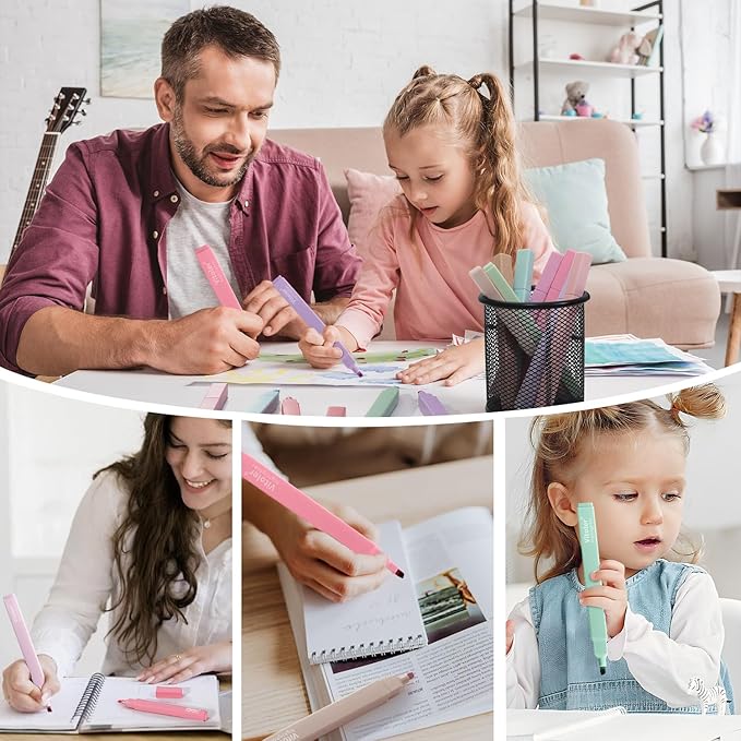 Vitoler Bible Highlighters Assorted Colors,8 Pack,Soft Chisel Tip,Cute Highlighters Set for Aesthetic School Office Supplies,Book Markers