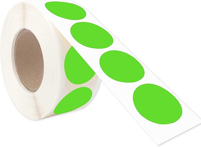 PARLAIM 1 Inch Round Permanent Adhesive Color-Code Dot Stickers,1000 per Roll dots Label Dispenser Box,Light Green Circle Stickers Label