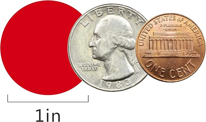 PARLAIM 1 Inch Round Permanent Adhesive Color-Code Dot Stickers,1000 per Roll dots Label Dispenser Box,Red Circle Stickers Label for Office Classroom (Red)