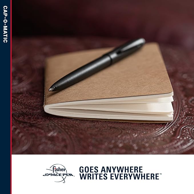 Fisher Space Pen Military Cap-O-Matic Space Pen, Ballpoint, Black Ink, Non-Reflective, Brass, Matte Black, Made in the USA