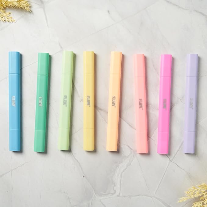 BLIEVE- Aesthetic Bible Highlighters No Bleed Through Assorted Colors, Cute Highlighter Dual Tip For Journaling Supplies And School Accessories, Bible Highlighters And Pens No Bleed (VIBRANT)
