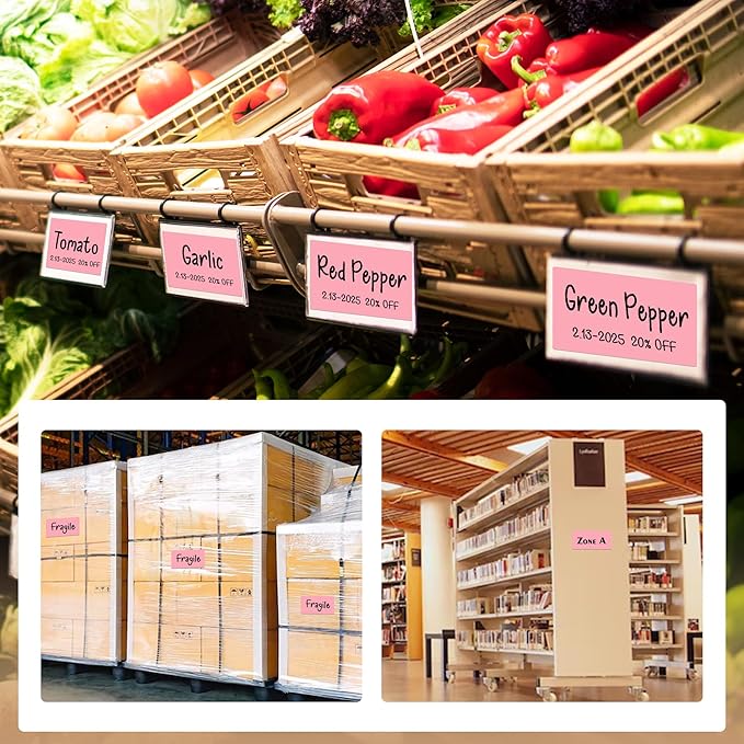 Rectangular Color Coding Moving Labels 3X5 Inch 250 Per Roll, Pink Moving Stickers for Boxes Color Coded, Packing Labels Stickers for Inventory Warehouse