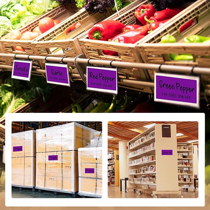 Rectangular Color Coding Moving Labels 3X5 Inch 250 Per Roll, Purple Moving Stickers for Boxes Color Coded, Packing Labels Stickers for Inventory Warehouse