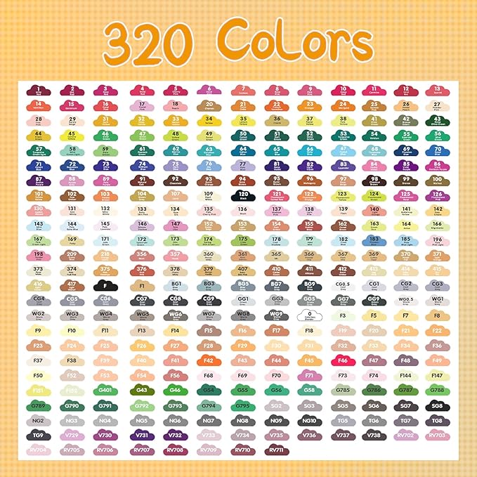 320 Colors Alcohol Markers with APP, Dual Tip Art Marker for Adults Coloring Books, Alcohol Based Illustration Markers Set for Adult Artist Drawing Sketching Painting Lettering Cards