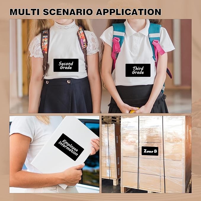 3x5 Inch Home Moving Labels 4 Rolls 1000 Stickers, Large Packing Box Labels Rectangular Colored Inventory Stickers for Moving Supplies Color Coded (Black)