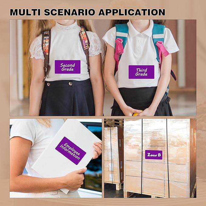 3x5 Inch Home Moving Labels 4 Rolls 1000 Stickers, Large Packing Box Labels Rectangular Colored Inventory Stickers for Moving Supplies Color Coded (Purple)