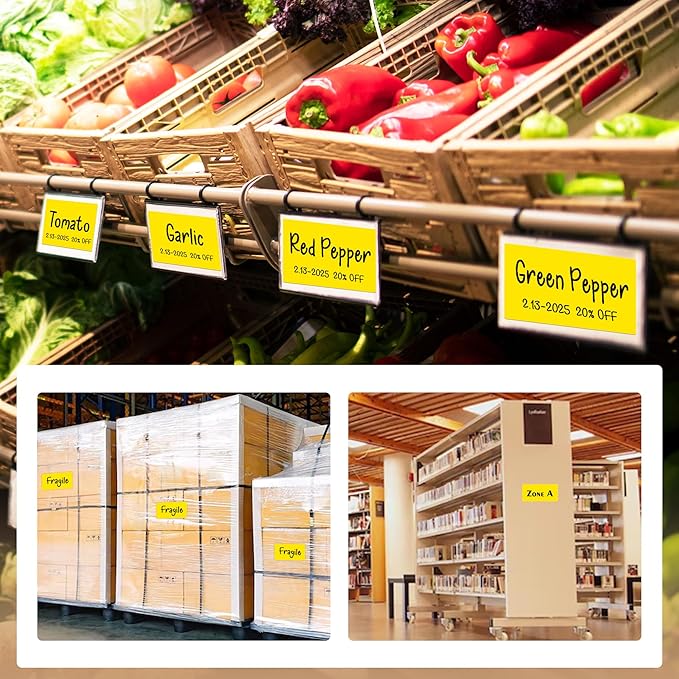 Rectangular Color Coding Packing Labels 3X5 Inch 250 Per Roll, Yellow Moving Stickers for Boxes Color Coded, Packing Labels Stickers for Inventory Warehouse