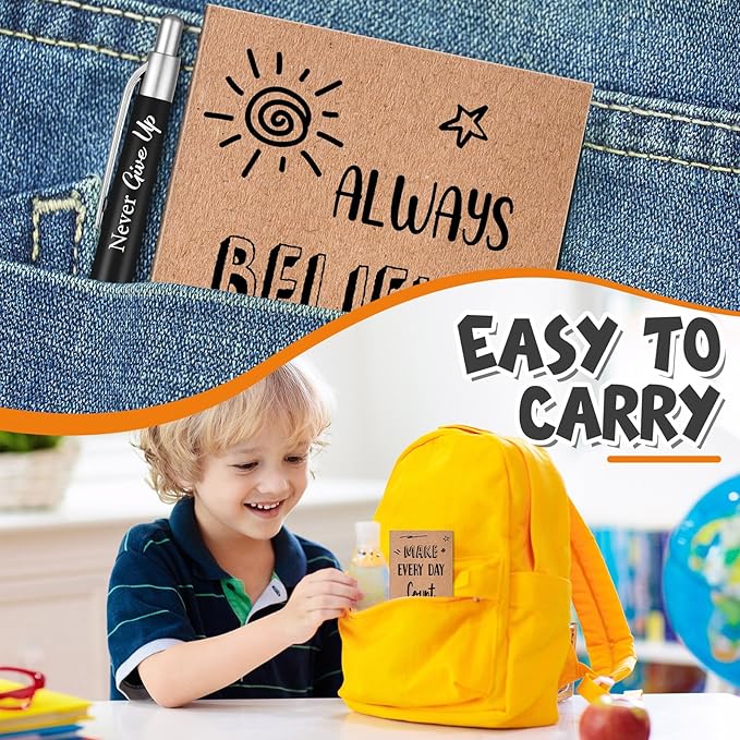 Yeaqee 72 Pcs Motivational Pens Notepads Gifts Set Inspirational Quote Ballpoint Pen Small Notebook Mini Journal Bulk Present Idea for Teacher Coworker Gifts Women Office School(Positive)