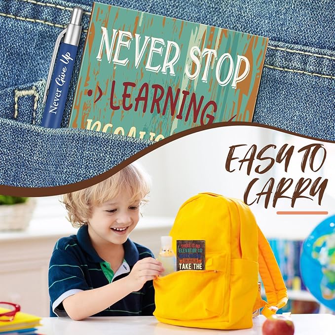 Yeaqee 72 Pcs Motivational Pens Notepads Gifts Set Inspirational Quote Ballpoint Pen Small Notebook Mini Journal Bulk Present Idea for Teacher Coworker Gifts Women Office School(Motivational)