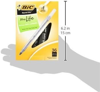 BIC Round Stic Xtra Life Ballpoint Pen, Ultra Long Lasting and Consistent Performance, 144-Count in Black Ink