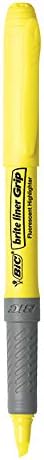 BIC Brite Liner Grip Highlighters, Chisel Tip (1.6 mm), Classic Yellow, 2-Count Pack, Best Highlighters for School Supplies and Office Supplies