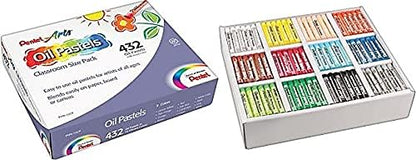 Pentel PHN12CP Oil Pastel Set with Carrying Case,12-Color Set, Assorted, 432/Pack
