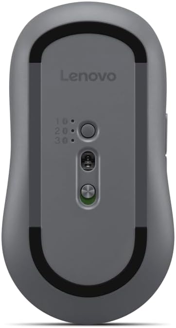Lenovo Yoga Bluetooth Silent Mouse, 3 Level DPI Adjustment, 36 Month Battery Life, Bluetooth 5.3, 3 Device Paring, Whisper Quiet, Programmable Buttons, Smooth Finish, Luna Grey
