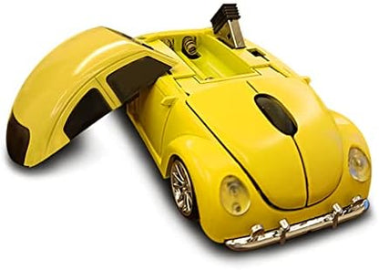 Wireless Mouse, TDRTECH Cool Sports Car Shaped Mouse 2.4GHz Optical Gaming Mouse for Computer PC Notebook Laptop - Yellow
