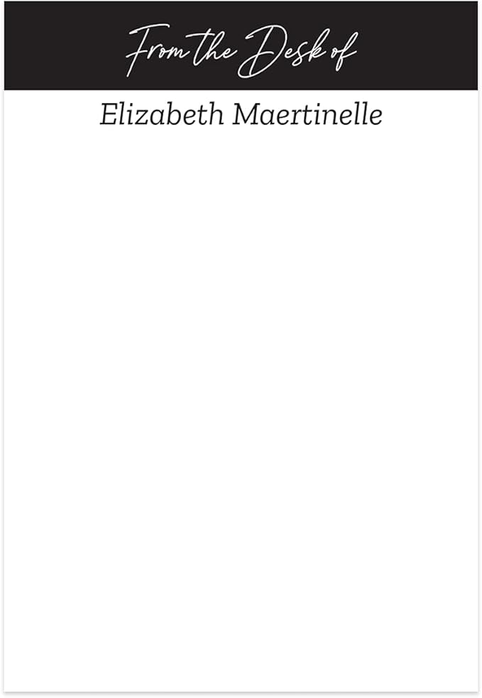 from The Desk of Personalized 4" x 6" Sticky Note Pads/Modern Set of 3 Custom Pads / 50 Sticky Sheets Per Pad/Customized Note Pads Made in The USA