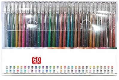 Implementarch Pens, implementarch glitter gel pen set, Iridescent Glitters Gel Ink Pen Set, for Coloring, Doodling & Crafting, Perfect for DIY Projects & Art (60 colors,No Refill)