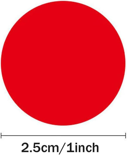 1" Colored Red Dot Stickers Circle Color Coding Labels, 500 PCS Color Coded Label Sticker for Office, Student Classroom