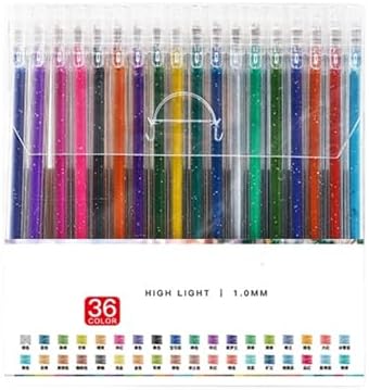 Implementarch Pens, implementarch glitter gel pen set, Iridescent Glitters Gel Ink Pen Set, for Coloring, Doodling & Crafting, Perfect for DIY Projects & Art (36 colors,No Refill)