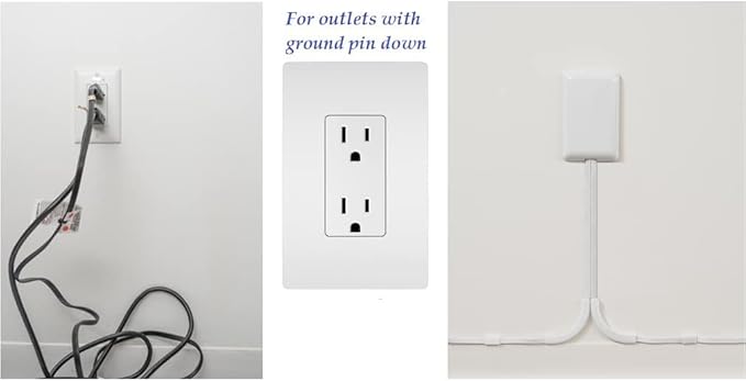 sleek socket Original & Patented Ultra-Thin Outlet with Cord Concealer Kit, Flat Extension with Multi Outlets Power Strip, Ideal for Home Improvement, Hide Bulky and Messy Cords, 6 Feet, White