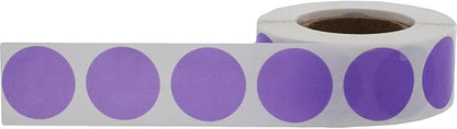 Purple 3/4" Inch Transparent Color Coding Labels, 500 Total Adhesive Stickers On A Roll, Ideal for Planners, Journals, Mailing Seals and Crafting Ideas