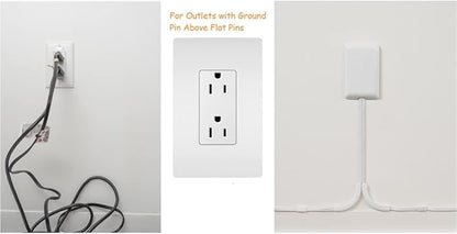 Sleek Socket Original & Patented Ultra-Thin Outlet Concealer with Cord Concealer Kit, Flat Extension Cord with Multi Outlets Power Strip, Ideal for Home Improvement, Hide Bulky and Messy Cords