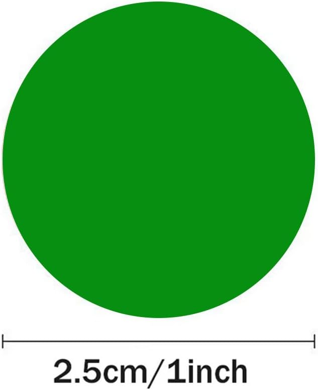 1" Colored Green Dot Stickers Circle Color Coding Labels, 500PCS Color Coded Label Sticker for Office, Student Classroom