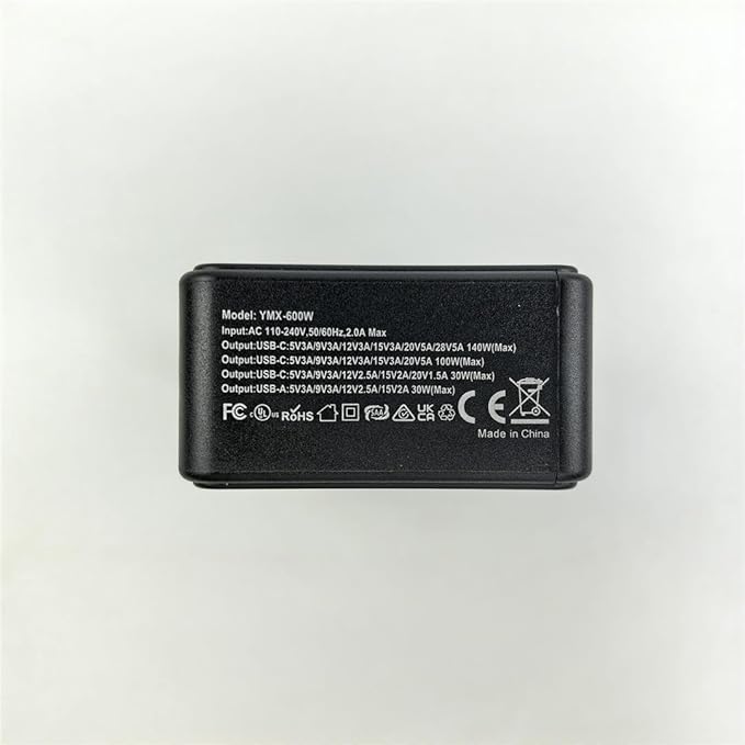 Famous TECH Shop 600W III PD 3.1 USB C Charger: 8 Port Fast Charging Hub | 5 USB-C + 3 USB-A Smart Power Delivery Multiport Adapter for MacBook Pro, iPhone 15, iPad, Samsung Galaxy, Laptop