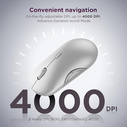 Lenovo 700 Multi-Device Wireless Mouse, Bluetooth or 2.4 GHz USB-A Connection, Connect up to 3 Devices, 36 Month Battery Life, Seashell
