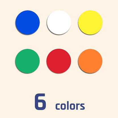 600 Pack, 1" Round Colored Dot Stickers Labels - 6 Colors