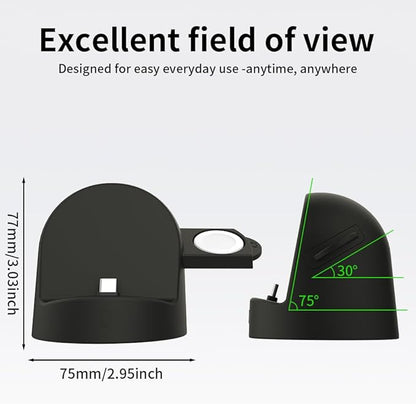2 in 1 Charging Station for Apple Watch and Phone,USB-C Stand with Watch Charger,15W Fast Charging,Support Nightstand Mode,for Samsung/iPhone15/16/17,for iwatch 10/9/8/7/6/5/4/3/2/SE/Ultra/Ultra2