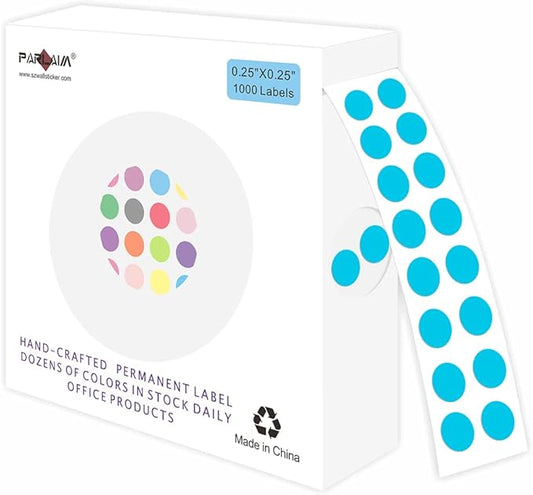 PARLAIM 0.25 Inch Color-Code Dot Stickers,1000 Stickers Circle Colorful Coding Label Sticker for Office Classroom Teal