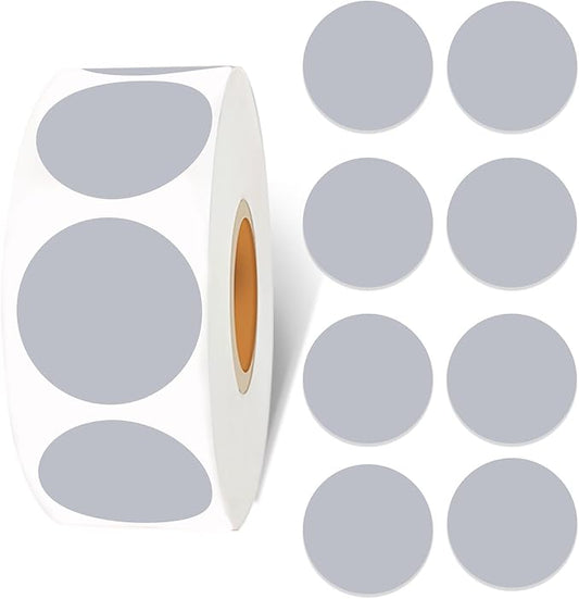 Starboling 800Pcs 1inch Grey Round Color Coding,Dot Stickers Labels,Can Writing for Office,Student Classroom and Other Scenarios