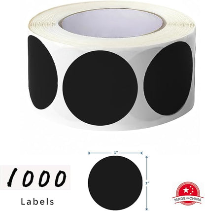 SHYGO® 1“ Black Circle Dot Stickers Color Coding Labels, 1000PCS 2 Rolls