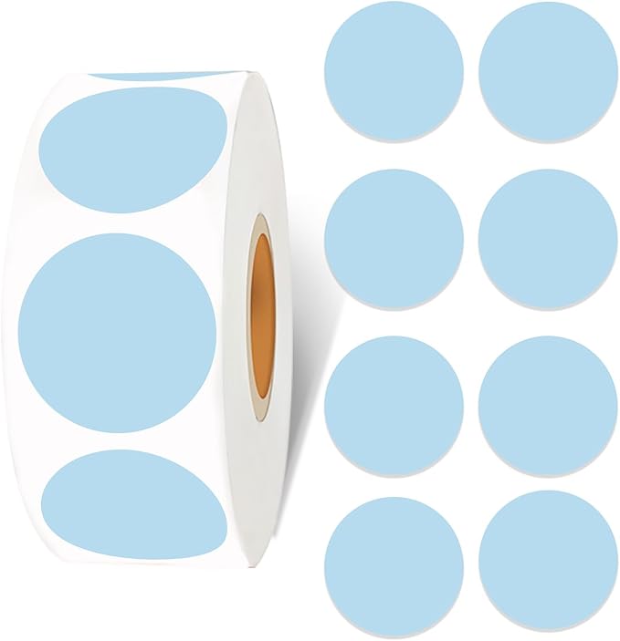 Starboling 800Pcs 1inch Light Blue Round Color Coding,Dot Stickers Labels,Can Writing for Office,Student Classroom and Other Scenarios