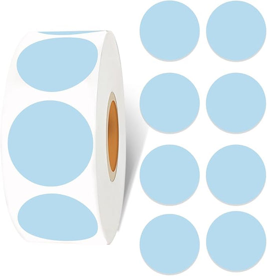 Starboling 800Pcs 1inch Light Blue Round Color Coding,Dot Stickers Labels,Can Writing for Office,Student Classroom and Other Scenarios