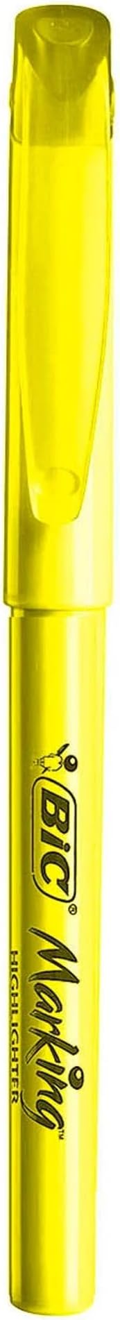 BIC Brite Liner Highlighters, Chisel Tip, 12-Count Pack of Yellow Highlighters, Ideal Highlighter Set for Organizing and Coloring
