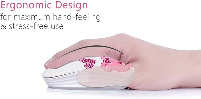 JUHOO Wireless Mouse with Nano Receiver for PC, Laptop, Notebook, Computer, MacBook, Less Noise, Portable Mobile Optical Mice(Bear).