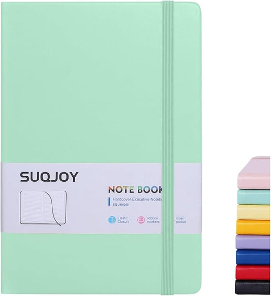 Lined Journal Notebooks for Writing, 100 GSM Thick Paper, 1 Pack Hardcover Notebooks, A5 College Ruled Notebook, Journaling Notebook for School/Travel/Office (Light Green- 1 Pack)