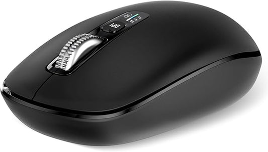 Wireless Bluetooth Silent Mouse for Laptop Mac, Multi-Device One-Click Switch, 4-Way High-Speed Metal Rollers, Adjustable DPI, Full-Size Ergonomic for Computer, iPad, Tablet, MacBook